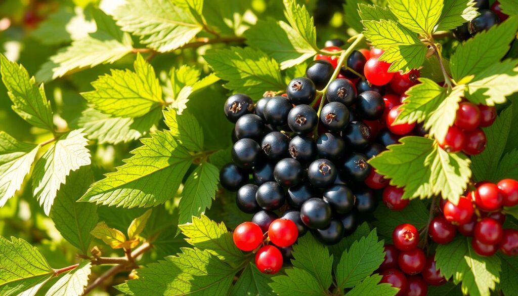 schwarze Johannisbeeren und Sanddorn